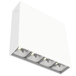 Светодиодный светильник VARTON DL-Box Reflect Multi 1x4 накладной 10 Вт 3000 К 150х40х150 мм RAL9003 белый муар кососвет DALI